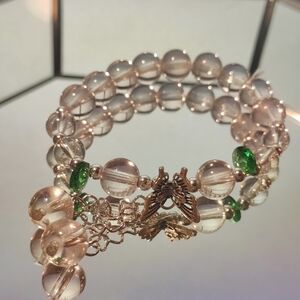 Gold and Green Beaded Bracelet